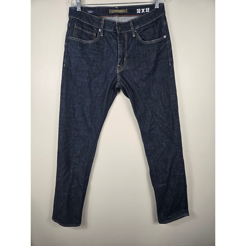 Vigoss Mens Lennon 341 Straight Leg Dark Wash Indigo Denim Jeans 32x32